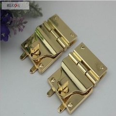 Unique design classical handbag gold metal turn lock RL-BLK065