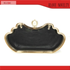 Pearl Lock Head Shell Shape Evening-Bag Box And Metal Frame H-022