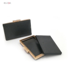Factory Handmade Customized Light Gold Double Head Lock Clutch Plastic Box Metal Frame For Bag Accessories