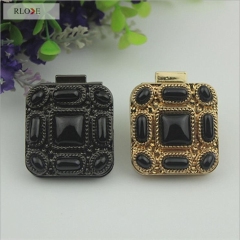 New style design colorful diamond decoration square metal plug closure lock for bag RL-BLK095