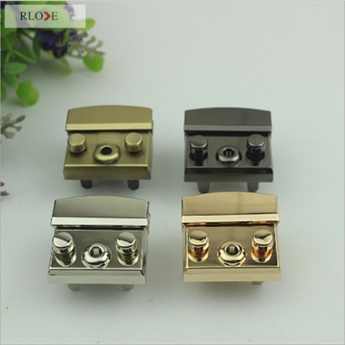 Shiny hanging plating metal rectangle handbag clasps lock RL-BLK107