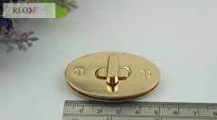New style oval shape metal bag turn locks RL-BLK111