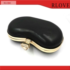 New arrival clutch bag box with gold metal frame H-035