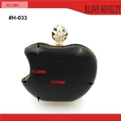 Custom made apple shape clutch bag box and metal frame H-033-1