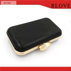 Lady Evening Bag Clutch Metal Frame With Plastic Shell Light Gold Purse Box Hardware Accessories 7.87 x 4.7 INCH H-059