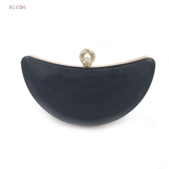 Unique design moon shape evening bag box metal frame L-038