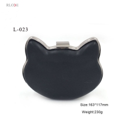 Cute cat shape purse box metal frame L-023