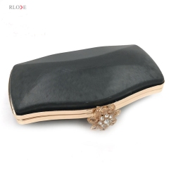 India style handmade rectangle evening bag plastic box metal frame L066