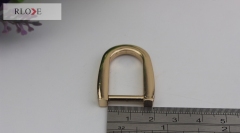 Factory price silver hardware zinc alloy detachable metal d ring buckle for bags RL-DR040-15MM