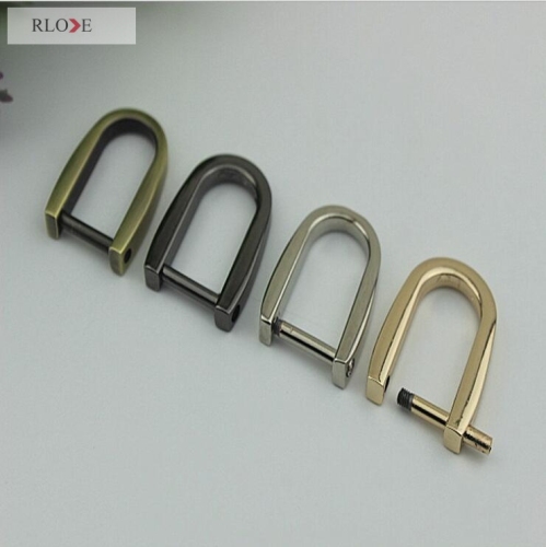 Factory price silver hardware zinc alloy detachable metal d ring buckle for bags RL-DR040-15MM