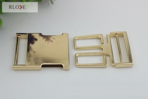 Gold Metal Belt Buckle Double Bar Buckle 32mm Adjuster Buckle