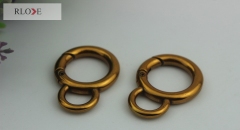 Antique gold 8 letters snap hooks round shape spring ring RL-SPOR013