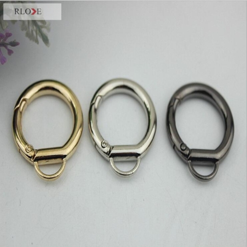 Wholesale eight letter 3 color round carabiner spring snap hook for bag RL-SPOR005-25MM