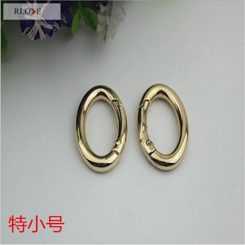 Gold 1 inch easy open metal ring oval spring hook for purse RL-SPOR019(X-Small)