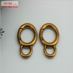 Antique gold 8 letters snap hooks round shape spring ring RL-SPOR013