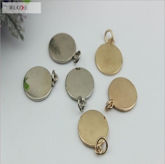 Round buckle zipper pendant metal buckle tag for clothing hardware accessories RL-LCP042