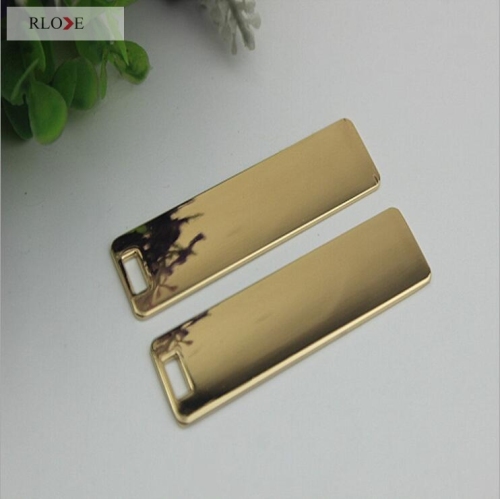 Handbag/shoes accessories light gold rectangular wordless pendant tag RL-LCP034