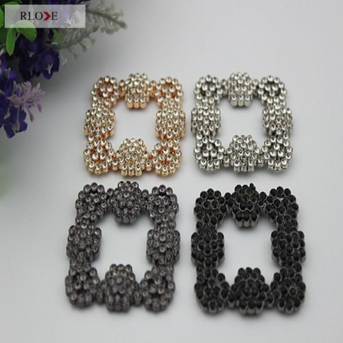 Metal glass diamond square buckle shoes flower shoes buckle RL-SB02