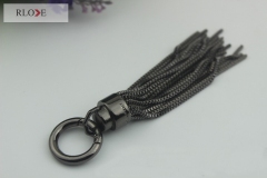 Gunmetal Color Keychain Spring Hooks Metal Bell Pendant with Tassel RL-LCP028