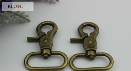Antique Brass Bag Clasp Trigger Swivel Snap Hook RL-SP064-32MM