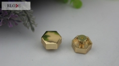 Custom brass hexagonal edge head decorative metal snap rivets button studs for leather bags RL-RT015