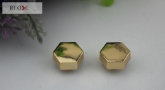 Custom brass hexagonal edge head decorative metal snap rivets button studs for leather bags RL-RT015