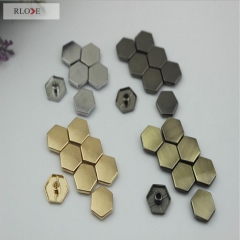OEM clothing multi-color hexagon metal decorative rivet RL-RT022