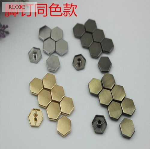 Fashion hexagon decorative metal button rivet for clothes/bags RL-RT023