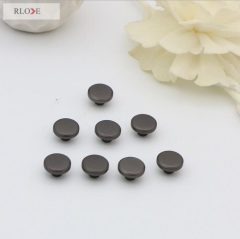 Hot selling handbag fittings round flat shape brass matte gunmetal decorative studs rivet RL-RT032