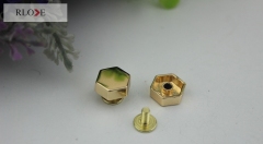 Custom brass hexagon head decorative metal rivets studs for leather bags RL-RT020