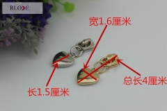 Garment accessories small heart shape decoration metal pull with slider RL-ZP009(Small)