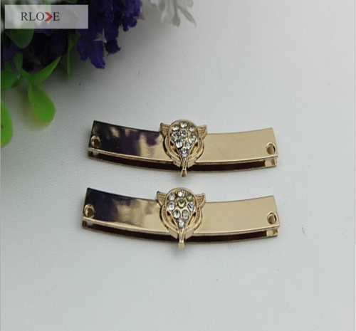 Design clothes decorative rectangle gold metal corner protect with diamond RL-BCP23