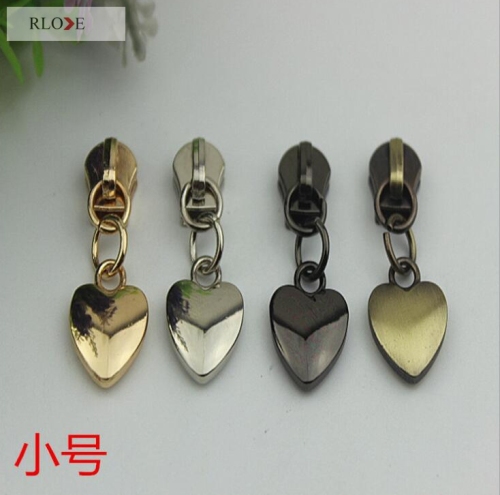 Garment accessories small heart shape decoration metal pull with slider RL-ZP009(Small)