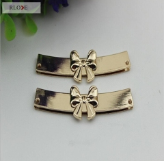 Clothing collar knot bow shape decorative gold metal corner protect RL-BCP22