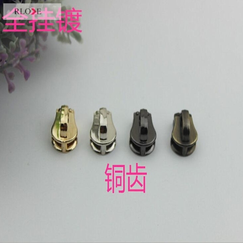 High end durable 5# brass metal zipper slider RL-ZP002