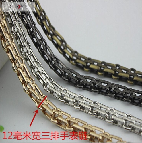 Accept flexible quantity 100cm length three-row metal chain for handbag RL-BMC033