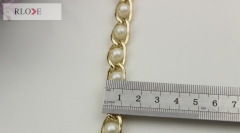 11MM width white pearl decoration purse accessories metal chain for bags strap RL-BMC022