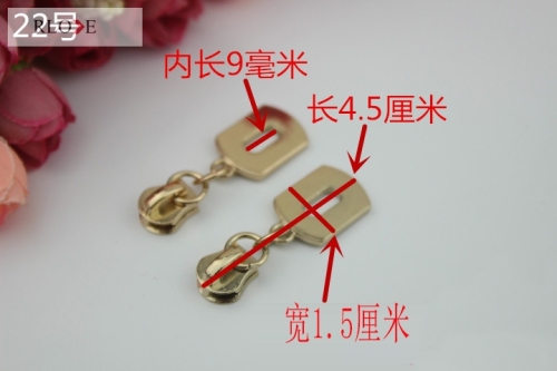 No.22 Factory cheap sale gold purse metal zipper slider with puller RL-ZP024-22#