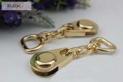 DIY bag accessories light gold metal zipper puller with slider RL-ZP025