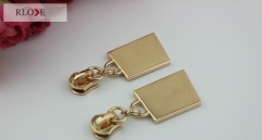 No.18 Custom Irregular Square Shape Gold Metal Zipper Pull RL-ZP024-18#