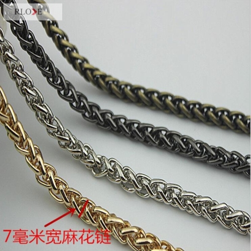 Single sell gold &amp; gunmetal color 1M length purse metal chain RL-BMC032