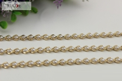 Bag accessory white & black pearl decorative gold metal chain for purse RL-BMC027