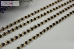 Bag accessory white & black pearl decorative gold metal chain for purse RL-BMC027