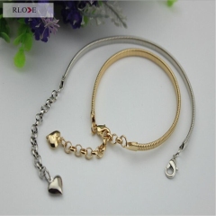 Popular shoes accessories gold & silver iron metal chain with hooks RL-BMC035