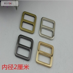 Factory price zinc alloy metal strap adjuster slide buckle in stock RL-BAB007