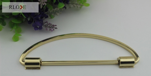 Tote bag hardware zinc alloy gold D shape metal handle for handbag RL-HBH009