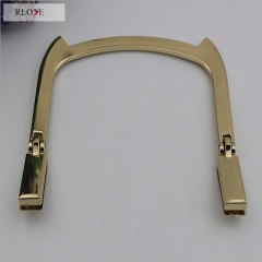 Wholesale handbag accessories zinc alloy gold metal bag handle RL-HBH004