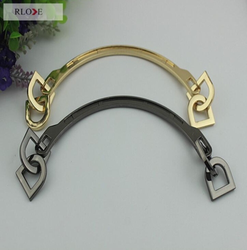 Newest style zinc alloy gunmetal color purse handle with d ring RL-HBH026