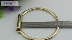 DIY simple round shape various color evening bag metal handle RL-HBH011