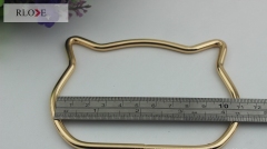 Cheap custom cute cat head shape iron metal handle for handbag RL-HBH021